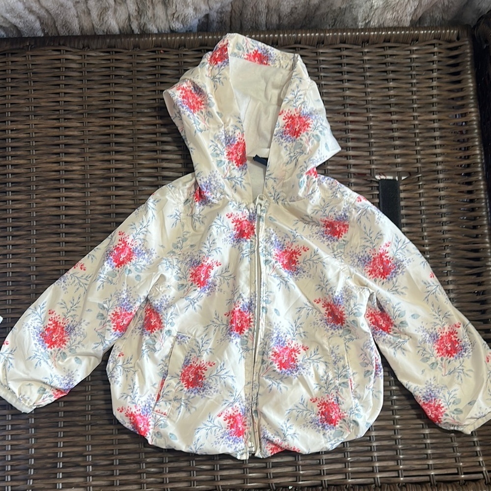 Baby Gap Floral Kids Jacket - White and Pink size 2